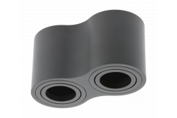 Decor Plafondarmatuur AVEIRO DUO BIS aluminium 160x80x90mm IP20 max 20W*2 okrogla črna. 1208963834