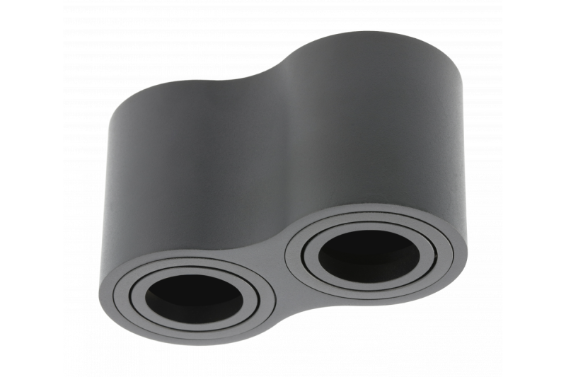 Decor Plafondarmatuur AVEIRO DUO BIS aluminium 160x80x90mm IP20 max 20W*2 okrogla črna. 1208963834