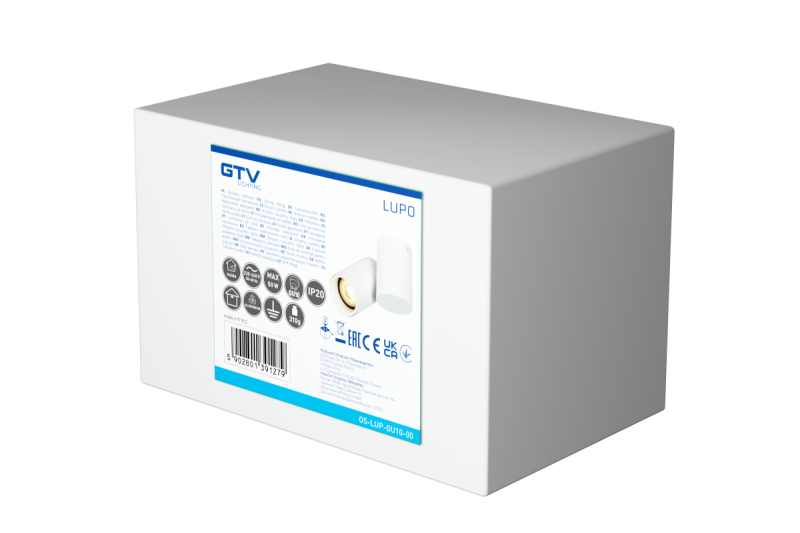 Decor Plafonska svetilka LUPO aluminij 11,6x5,6x11,5 IP20 1*GU10 max. 50W okrogla bela. 1208963927