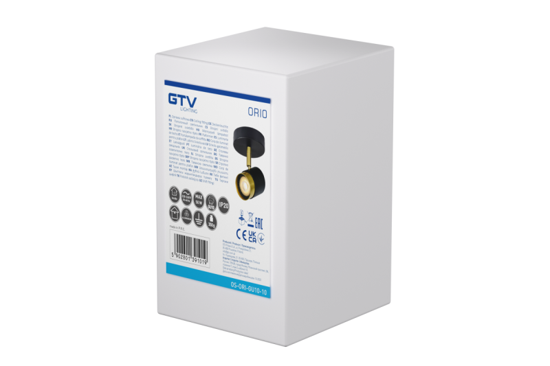 Decor Plafondni Svetilnik ORIO aluminij 11.6x5.6x11.5 IP20 1*Gu10 maks. 50W okrogel črn. 1208963969