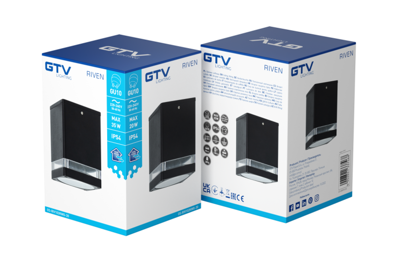 Decor plafondarmatuur RIVEN alum 102x120 IP54 max 35W kvadrat grafit. 1208963983