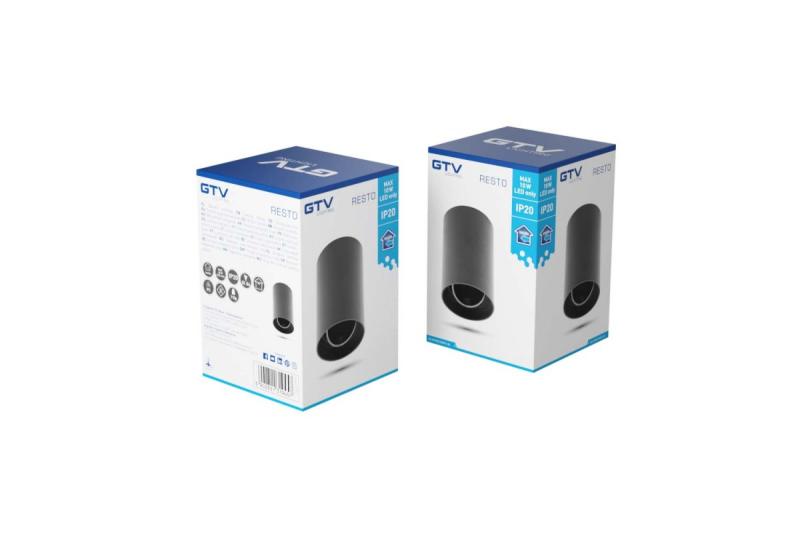 Decor Plafondlamp armatuur RESTO PC φ80x125mm IP20 max 20W okrogla črna. 1208963985