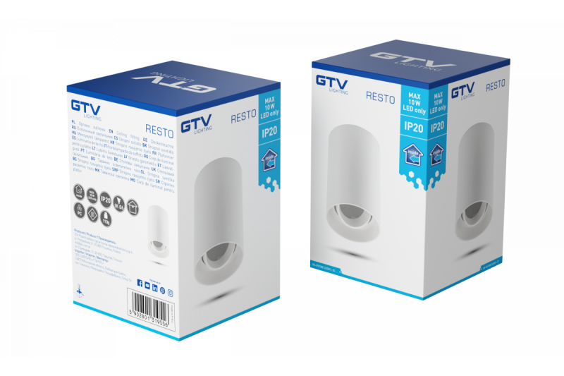 Deco Stropna svetilka RESTO PC φ80x125mm IP20 max 20W okrogla bela. 1208963986