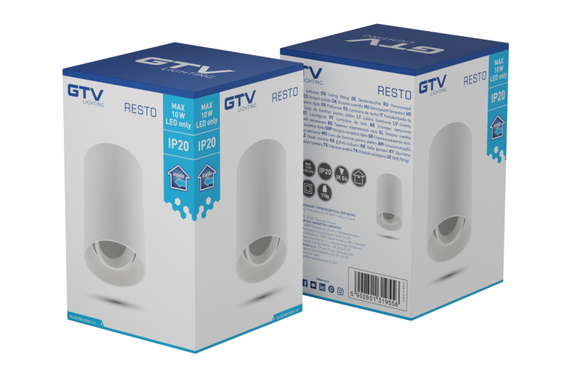 Deco Stropna svetilka RESTO PC φ80x125mm IP20 max 20W okrogla bela. 1208963986