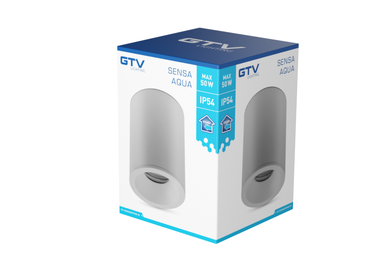 Decor SENSA AQUA stropna svetilka aluminij 85x115 IP54 max 50W krožna siva. 1208964008