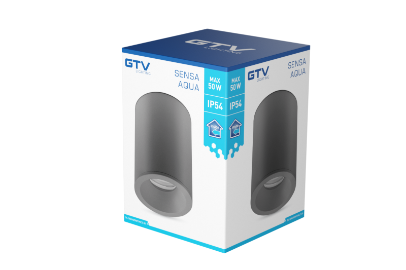 Decor SENSA AQUA stropna svetilka aluminij 85x115 IP54 max 50W okrogla črna. 1208964009