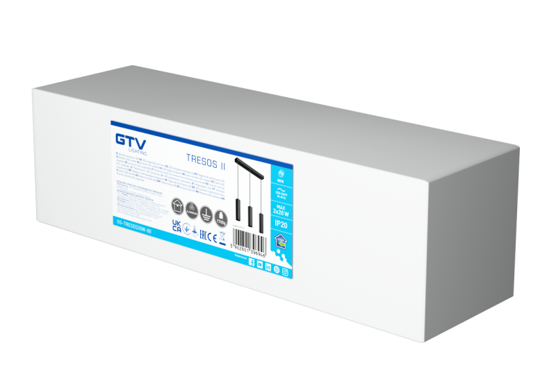 Deco Viseča svetilka TRESOS II 3xGU10 aluminij IP20 maks. 3x20W črna. 1208964030