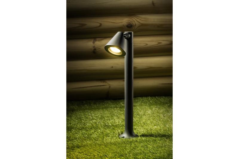 Decoratieve Tuinarmatuur LUSTINO-P 50 GU10 MAX.20W IP44 AC220-240V 50-60Hz montagestolp grafiet. 1208964033