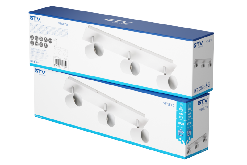 Decor Plafonska svetilka VENETO IP20 maks. 20W 3 x GU10 okrogla bela. 1208964039