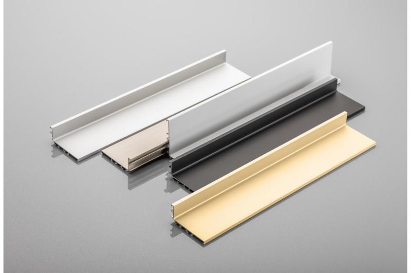 Aluminijasti profil, sistem brez ročajev VELLO z LED funkcijo, L, črna, dolžina 3 m 1208964220