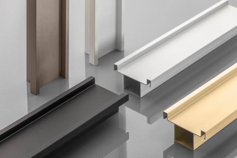 Aluminijasti profil, sistem brez ročajev VELLO, T obojestranski, inox, dolžina 3 m 1208964227