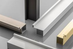 Aluminijasti profil, sistem brez ročaja VELLO, T enostranski, inox, dolžina 3 m 1208964231