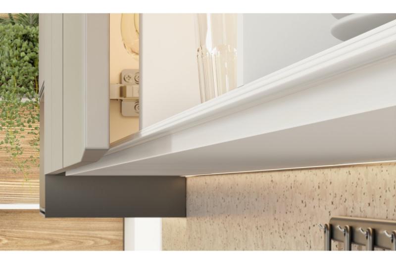 GTV VELLO profile, handleless system, retain, L=3000 mm, 16 mm, Al, white 1208964235