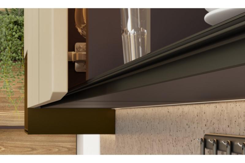 GTV VELLO profil, sistem brez ročajev, ohranjanje, L=3000 mm, 18 mm, Al, črna 1208964240