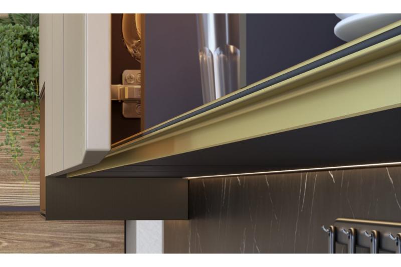 GTV VELLO profil, sistem brez ročaja, venec, L=3000 mm, 18 mm, Al, zlato 1208964241