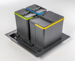 Garbi Basket B-60-3 sistem za razvrščanje odpadkov za predal 60cm vključno z držalom in 3 smetnjaki 1208964399