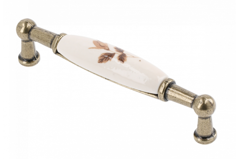 Porcelanski ročaj 728B C=96mm antična medenina B-jesenska vrtnica 1208965694