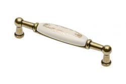 Porcelanski ročaj 728B C=96mm antikna medenina X-zlati okras 1208965697