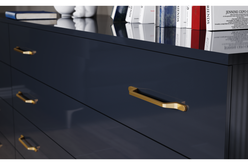 Zamak handle FLAVIO C=160 mm gold brass 1208966019