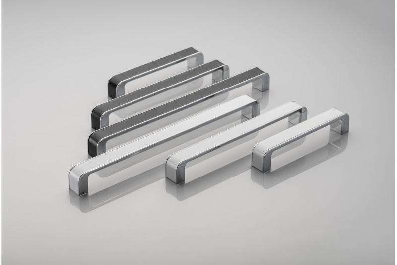 Zamak handle MONA C=256 mm chrome/white 1208966132