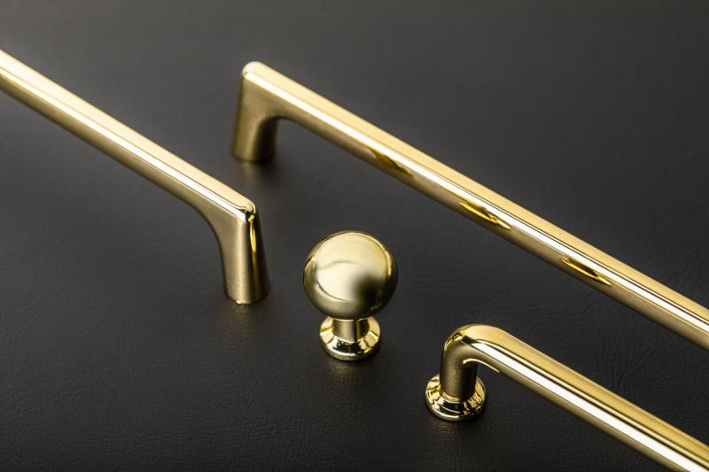 Zamak handle NORD C = 160 mm brushed gold 1208966148