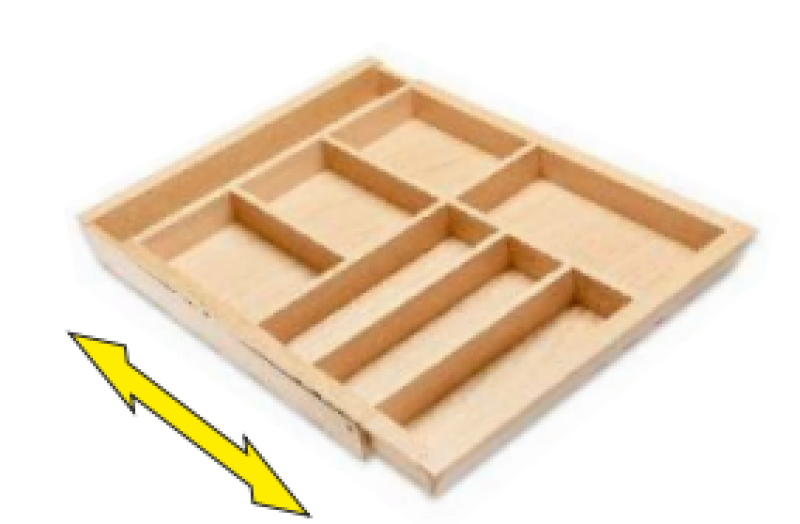 Decor Cutle Posodice za jedilni pribor Kuhinja Nastavljiv vložek za omare 600–1000 mm  1208966291