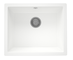 GraniteMy Universele granieten witte spoelbak 50x40 cm wit opbouw, onderbouw in ploskovgrajena z nerjavečim jeklom čep 1208966881