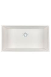 GraniteMy Universele granieten grote witte spoelbak 74x40 cm bel, za podgradno in raven montažo z belo odtočno zaporko 1208967160