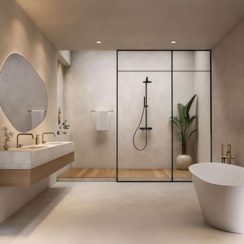 Waterevolution Flow tuš kombinacija z dežno prho mat črna T141NPR