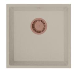 GraniteMy Universele granieten beige zand spoelbak 40x40 cm opbouw, onderbouw in ravna vgradnja s bakrenim zamaškom 1208967210