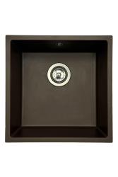 GraniteMy Universele granieten cafésink 40x40 cm opbouw, onderbouw en vlakbouw met rvs plug 1208967212