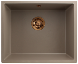 GraniteMy Universele granieten taupe spoelbak 50x40 cm opbouw, onderbouw en vlakbouw z bakrenim čepom 1208967225