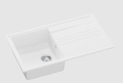 GraniteMy Vesi granitni nadgradni beli umivalnik 86x50cm z odcejevalnikom, reverzibilnim z nerjavečim čepom 1208967291
