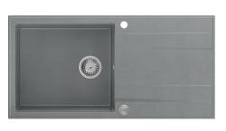 Quadri Luton sivo granitno nadgradno pomivalno korito z odcejalno površino, obojestransko, 100x50cm z inox čepom 1208967323