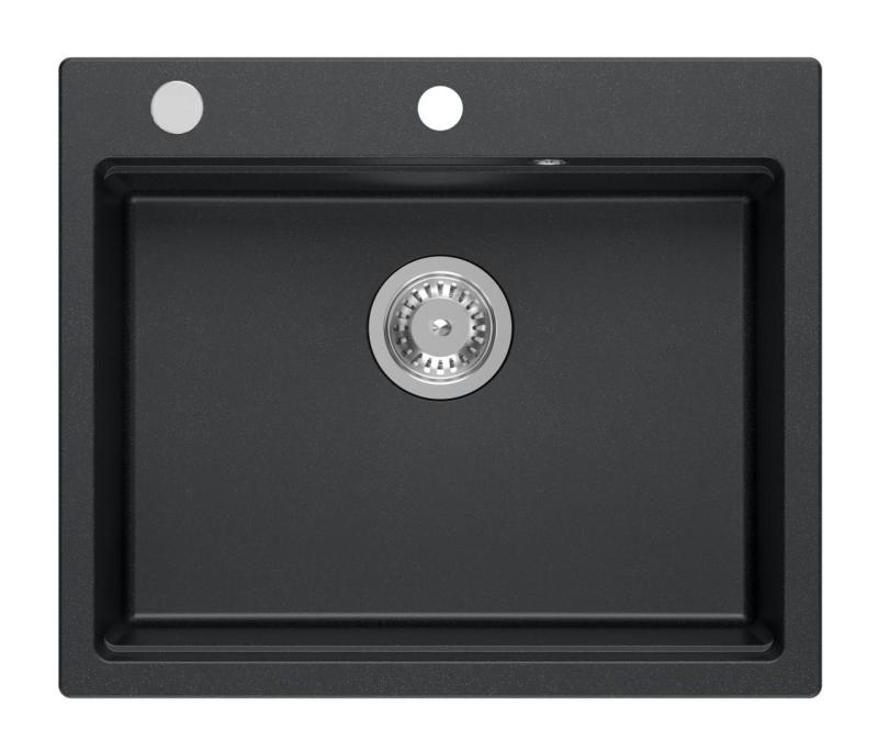 Quadri Durham antracit granitni nadgradni pomivalno korito 595x500 z dozirnikom za milo, desko za rezanje, vstavljeno korito in valjčno podlogo 1208967379
