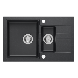 Quadri Cardigan antracit 1,5 granitna nadgradna pomivalna korita z odcejalnikom, obojestranska 78x50 cm 1208967381