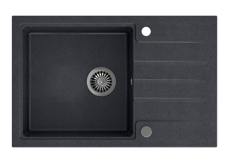 Quadri Cardigan antracitna granitna vgradna pomivalno korito z odcejalnikom, obojestransko 78x50cm 1208967383