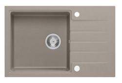 Quadri vest taupe granieten inbouwspoelbak met afdruipvlak omkeerbaar 78x50cm 1208967384