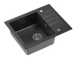 Quadri Cardigan antracitni granitni vgradni pomivalno korito z odcejalno površino, obojestransko, 62x50cm 1208967391