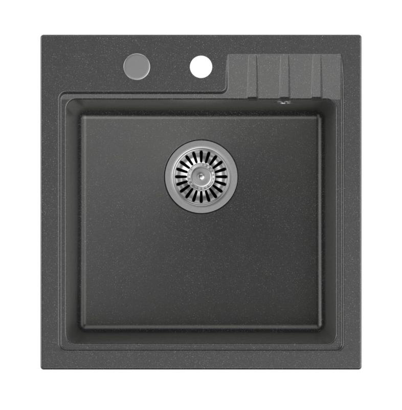 Quadri Cardigan antracit granit vgradni umivalnik 50x52 cm z odprtino za pipo 1208967394