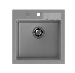 Quadri Cardigan siva granitna vgradna pomivalno korito 50x52cm z odprtino za pipo 1208967395