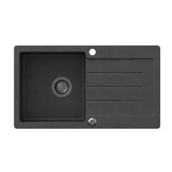 Quadri Kendal antracitni granitni pomivalno korito z odcejalnim delom 77x44cm obojestransko 1208967397