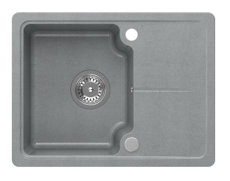 Quadri Kendal siva granitna pomivalno korito 58x44 cm z odcejalnim delom 1208967404