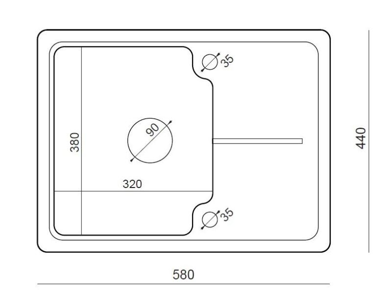 Quadri Kendal bež peščeni granitni pomivalnik 58x44cm z odcejalnim delom 1208967405
