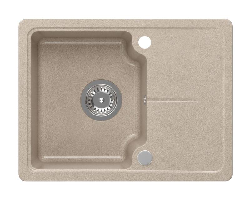 Quadri Kendal bež peščeni granitni pomivalnik 58x44cm z odcejalnim delom 1208967405