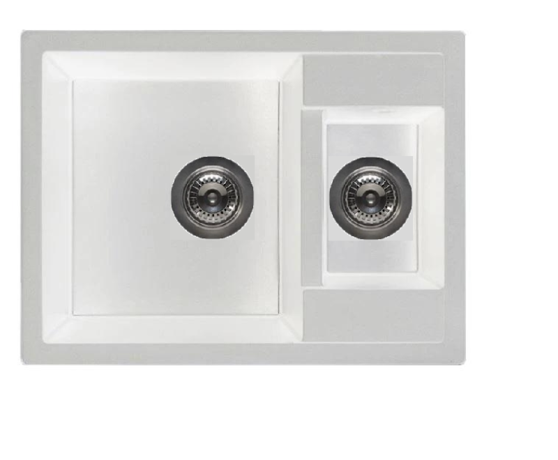 GraniteMy Smart ekstra plitka 1,5 granitna nadgradna bela pomivalno korito 58x44cm 1208967418