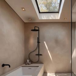 Waterevolution Flow tuš kombinacija z deževno prho mat črna 250mm T141N25PR