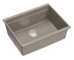 Quadri Newport II granitna vgradna taupe pomivalno korito 560x450mm z inox čepom in odtočnim pokrovčkom 1208967453