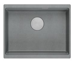 Quadri Newport II granitna vgradna siva pomivalna korita 560x450mm z inox čepom in odtočnim pokrovčkom 1208967456