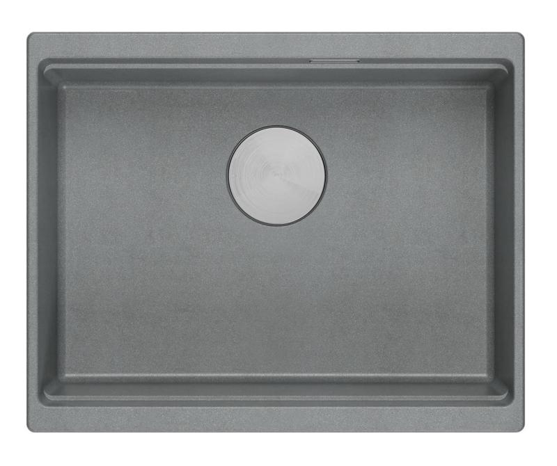 Quadri Newport II granitna vgradna siva pomivalna korita 560x450mm z inox čepom in odtočnim pokrovčkom 1208967456